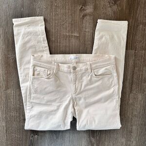 Ivory Corduroy Modern Skinny Pants